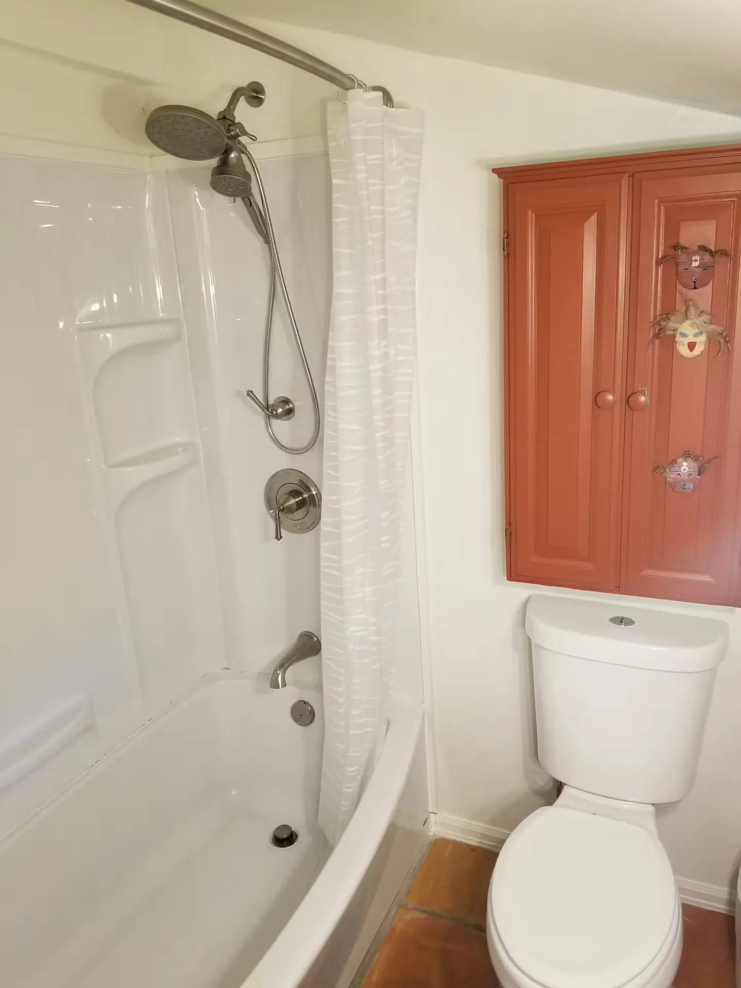 The newly updated upstairs bathroom shower.