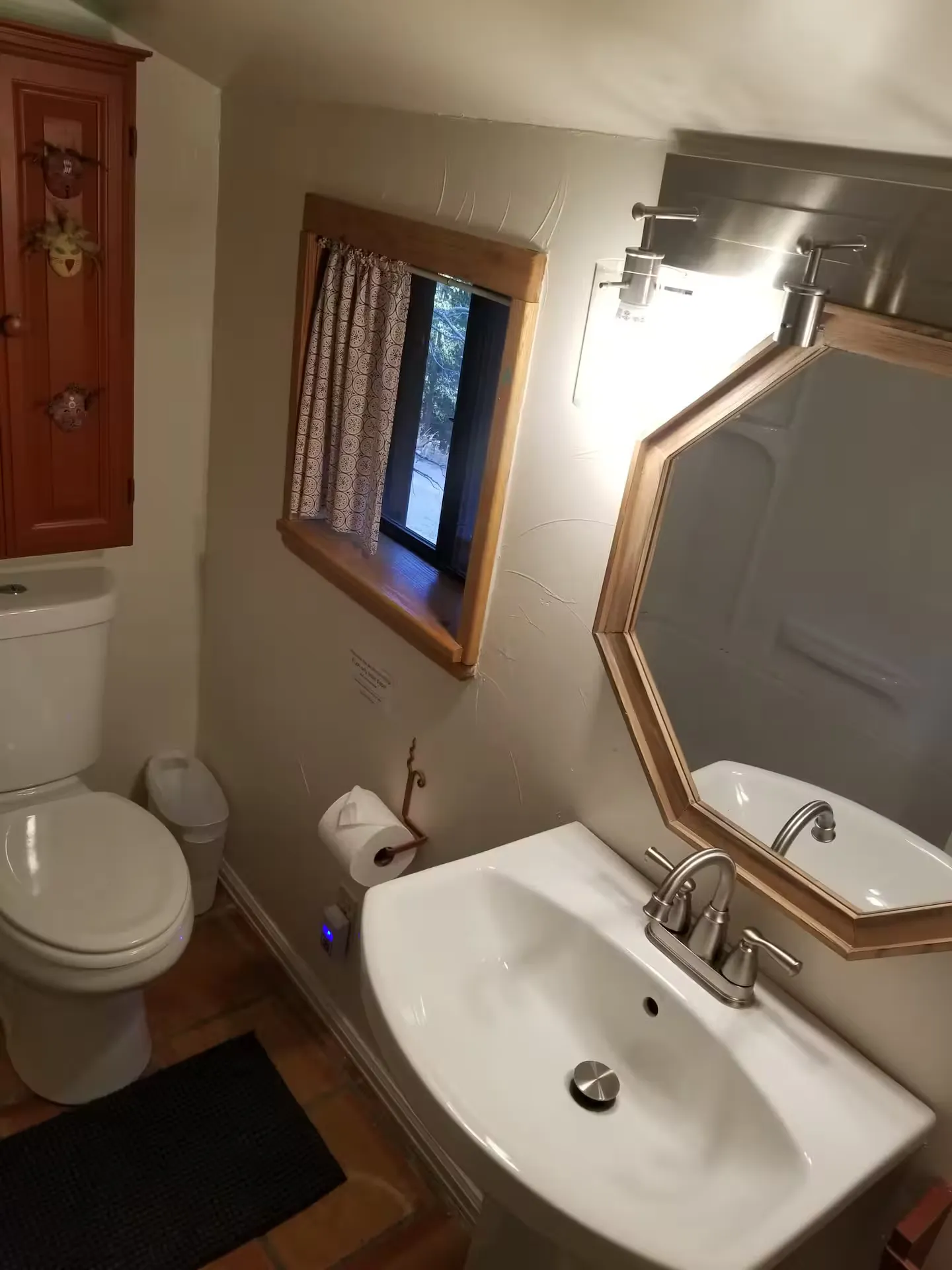 The upstairs bathroom vanity.